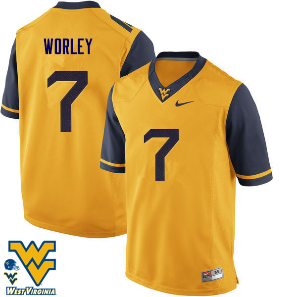 NCAA Men's Daryl Worley West Virginia Mountaineers Gold #7 Nike Stitched Football College Authentic Jersey QY23E22KD